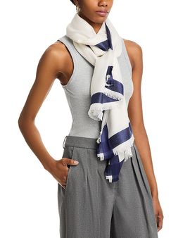 Vince Vince Satin Border Cashmere & Silk Scarf