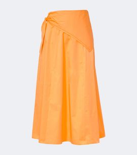 Vince Vince Scarf-detail cotton midi skirt