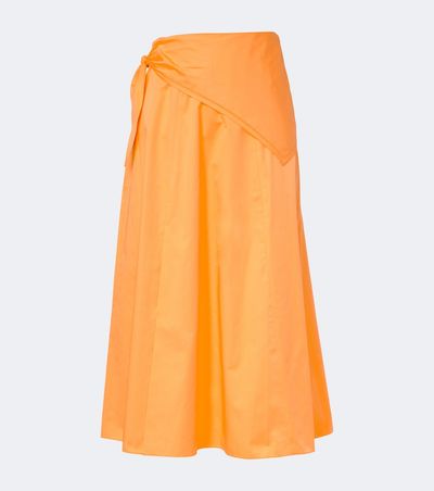 Vince Vince Scarf-detail cotton midi skirt