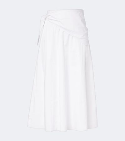 Vince Vince Scarf-detail cotton poplin midi skirt
