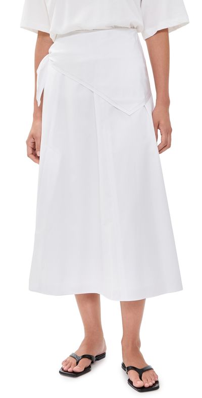 Vince Vince Scarf Tie Skirt Optic White