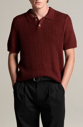 Vince Vince Seed Stitch Polo Sweater