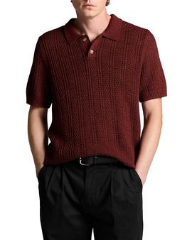 Vince Vince Seed Stitch Rib Short Sleeve Polo