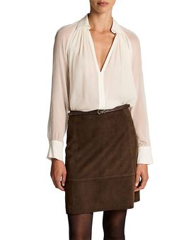 Vince Vince Sheer Gathered Blouse