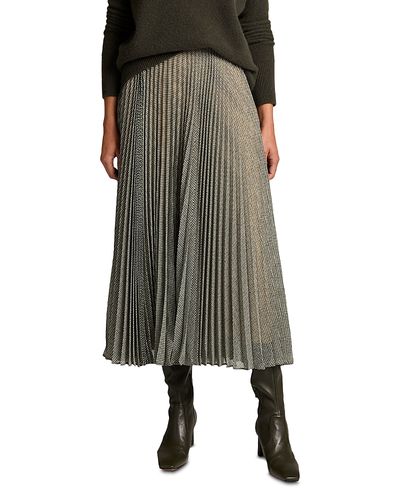 Vince Vince Sheer Houndstooth Pleated PullOnSkirt