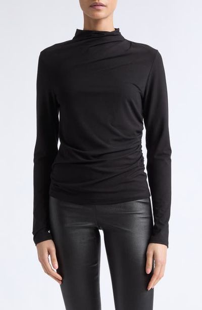 Vince Vince Side Drape Funnel Neck Top