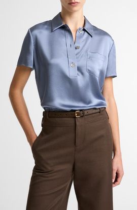 Vince Vince Silk Satin Polo