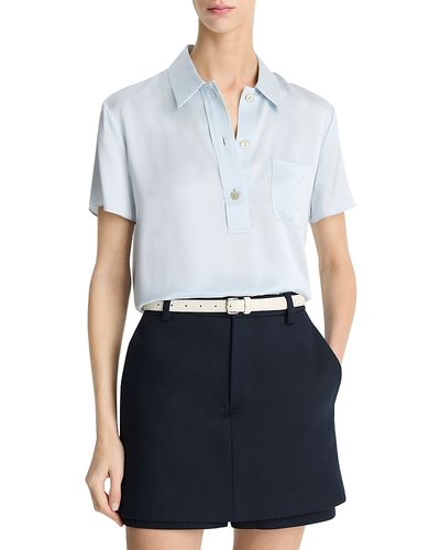 Vince Vince Silk Short Sleeve Polo Shirt