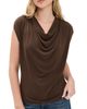 Vince Vince Sleeveless Draped Cowl Neck Top Espresso - 1