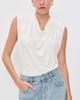 Vince Vince Sleeveless Draped Cowl Neck Top Gesso - 2