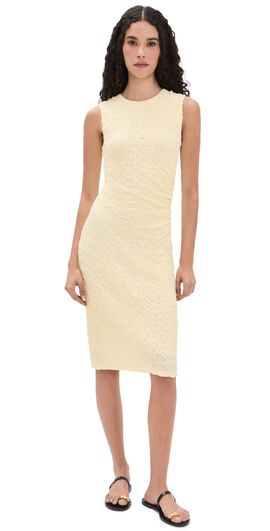 Vince Vince Sleeveless Side Drape Dress Lt Dandelion