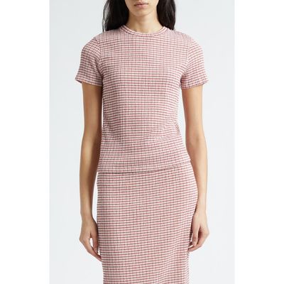 Vince Vince Smocked Gingham T-Shirt