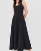 Vince Vince Square Neck Seamed Dress Black - 5