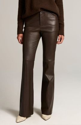 Vince Vince Stretch Leather Flare Leg Pants