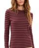 Vince Vince Stripe Long Sleeve Crew Tee Black Rose Combo - 1