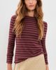 Vince Vince Stripe Long Sleeve Crew Tee Black Rose Combo - 2