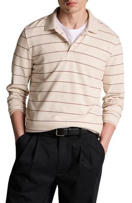 Vince Vince Stripe Long Sleeve Polo