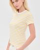 Vince Vince Stripe Shrunken 90s Tee Limone Combo - 4