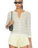 Vince Vince Striped 3/4 Sleeve Cardi - 1