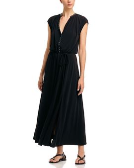 Vince Vince Stud Trim Cap Sleeve Dress