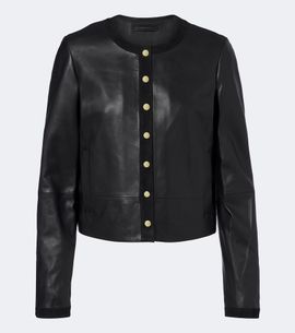 Vince Vince Suede-trimmed leather jacket