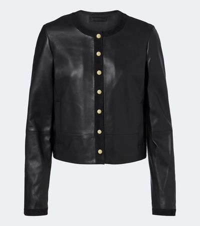 Vince Vince Suede-trimmed leather jacket