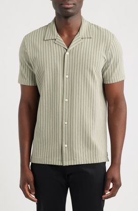 Vince Vince Terra Stripe Cabana Terry Cloth Camp Shirt