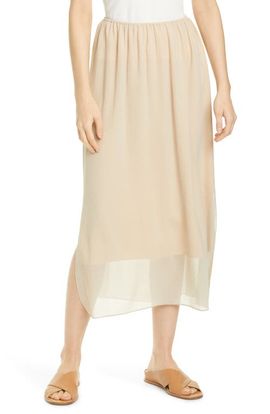 Vince Vince Textured Double Layer Midi Skirt