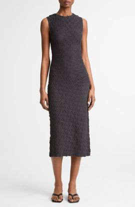 Vince Vince Textured Ruched Side Strapless Dress
