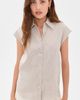 Vince Vince Ticking Stripe Cap Sleeve Blouse Taupe Wood - 2