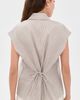 Vince Vince Ticking Stripe Cap Sleeve Blouse Taupe Wood - 3