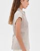 Vince Vince Ticking Stripe Cap Sleeve Blouse Taupe Wood - 4