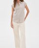 Vince Vince Ticking Stripe Cap Sleeve Blouse Taupe Wood - 5