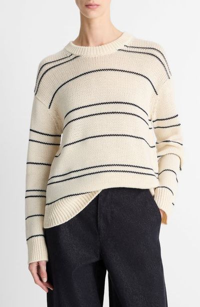 Vince Vince Variegated Stripe Wool Blend Sweater