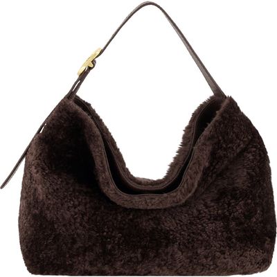 Vince Vince Vivian Small Shearling Hobo Bag