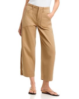 Vince Vince Washed Cotton Mid Rise Utility Pants