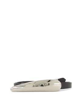 Vince Vince Women's Sculptural Plaque Slim Leather Belt