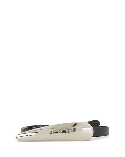 Vince Vince Women's Sculptural Plaque Slim Leather Belt