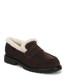 Vince Vince Women's Siena Lug Shearling Penny Loafers