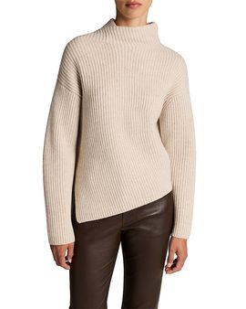 Vince Vince Wool & Cashmere Draped Rib Shawl Sweater