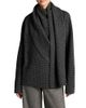 Vince Vince Wool & Cashmere Draped Scarf Houndstooth Sweater - 1