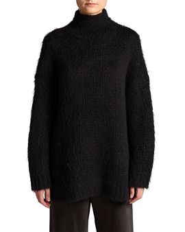 Vince Vince Wool & Cotton Oversized Brushed Mock Neck Sweater