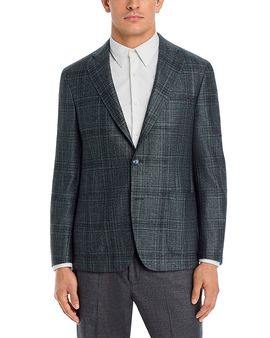 Vince Vince Wool, Silk & Cashmere Tonal Plaid Regular Fit Jacket