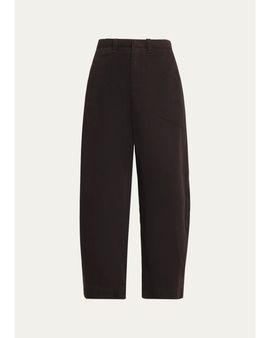 Vince Washed Cotton Twill Mid-Rise Utility Pants