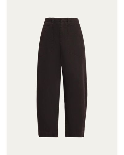 Vince Washed Cotton Twill Mid-Rise Utility Pants
