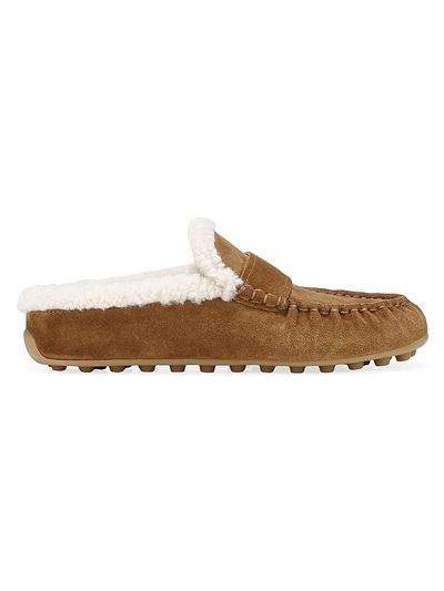 Vince Women's Berkley Shearling-Lined Suede Mules