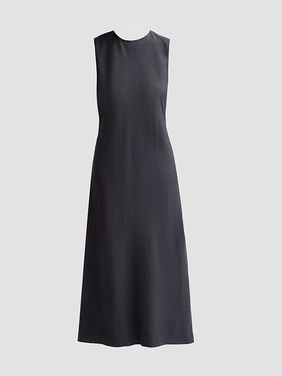 Vince Women's Bias-Cut Linen-Blend Midi Dress