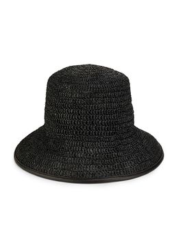 Vince Women's Crochet Raffia Bucket Hat