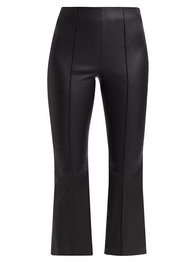 Vince Women's Cropped Flare Stretch-Leather Pants