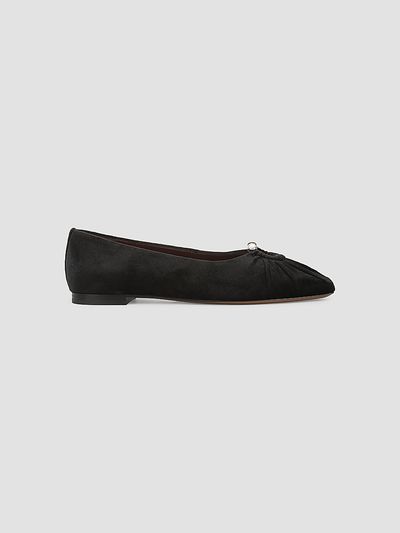 Vince Women's Dany Faux Pearl-Embellished Velvet Ballerina Flats